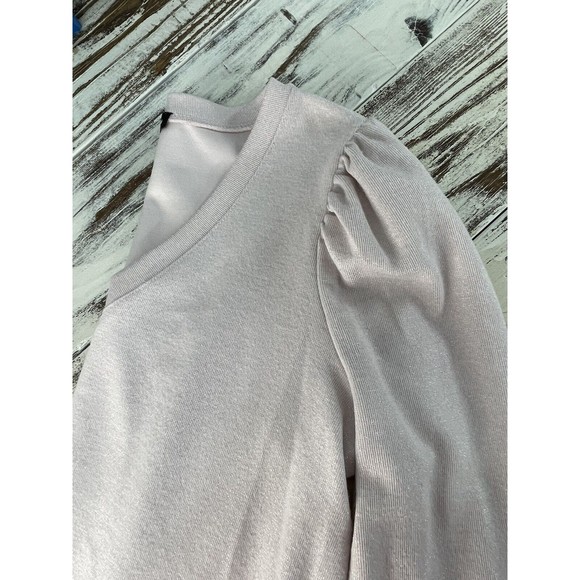 INC Sweatshirt Womens Medium Pink Sweater Pullover Gathered‎ Shoulder Glitter - Picture 10 of 10